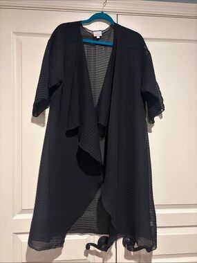 LuLaRoe Black Sheer Pleated Swim Coverup